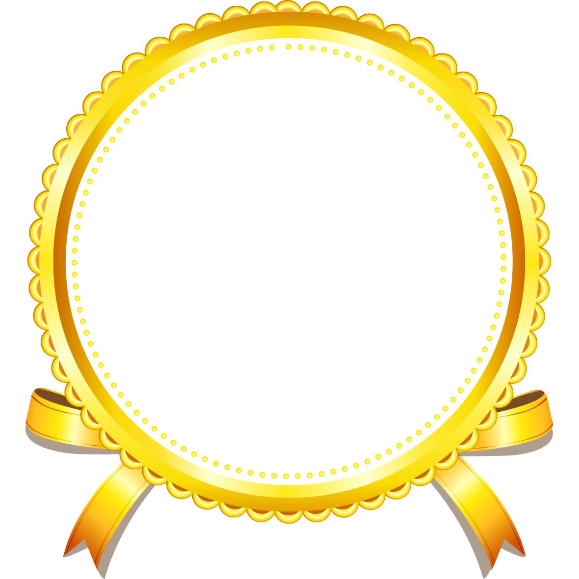 Gold Golden Frame Yellow Border Transparent PNG Image