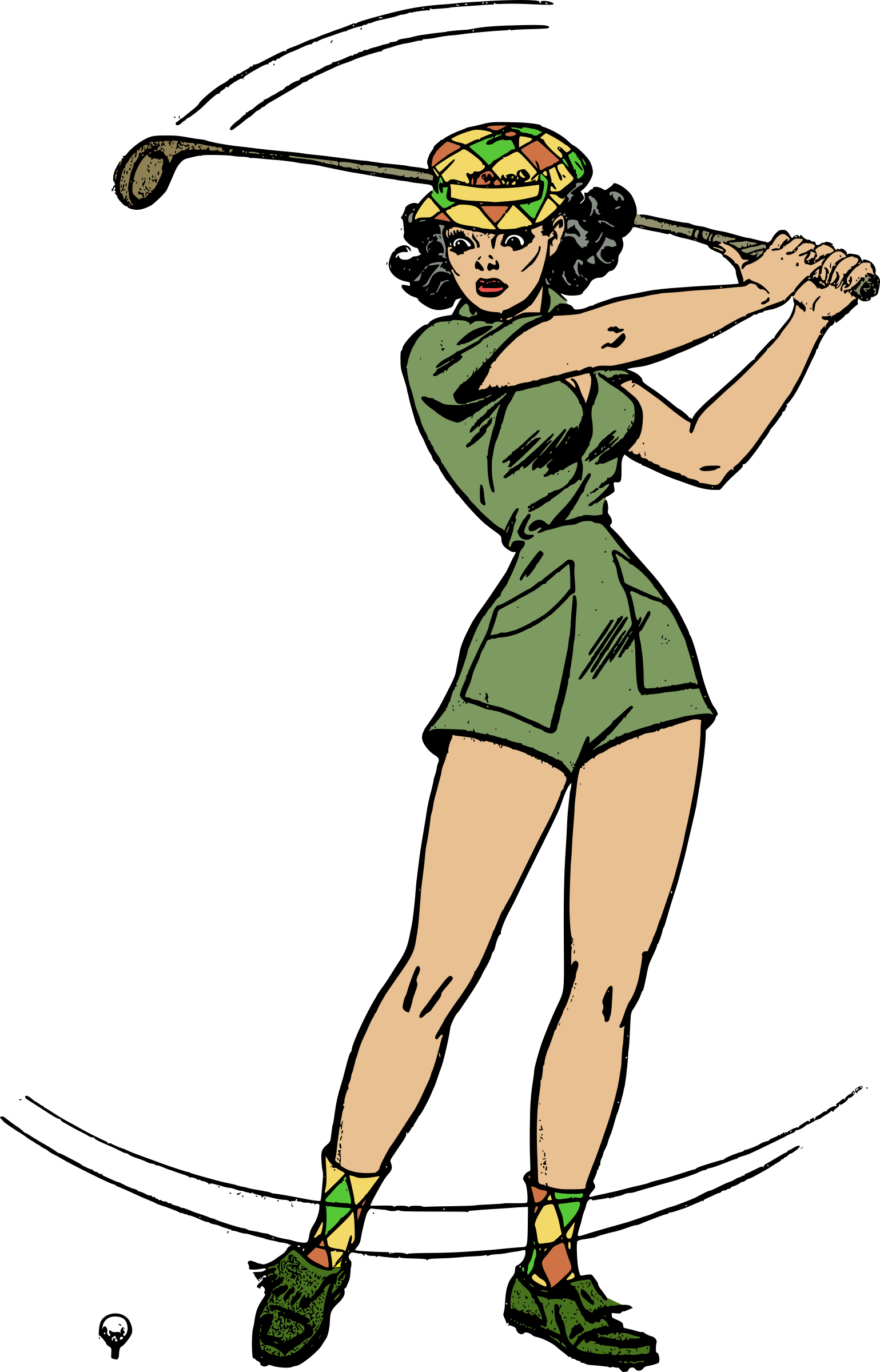 Female Golfer Background Transparent PNG Image