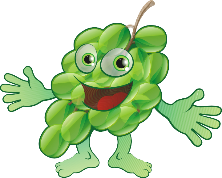 Vector Green Grapes Transparent PNG Image
