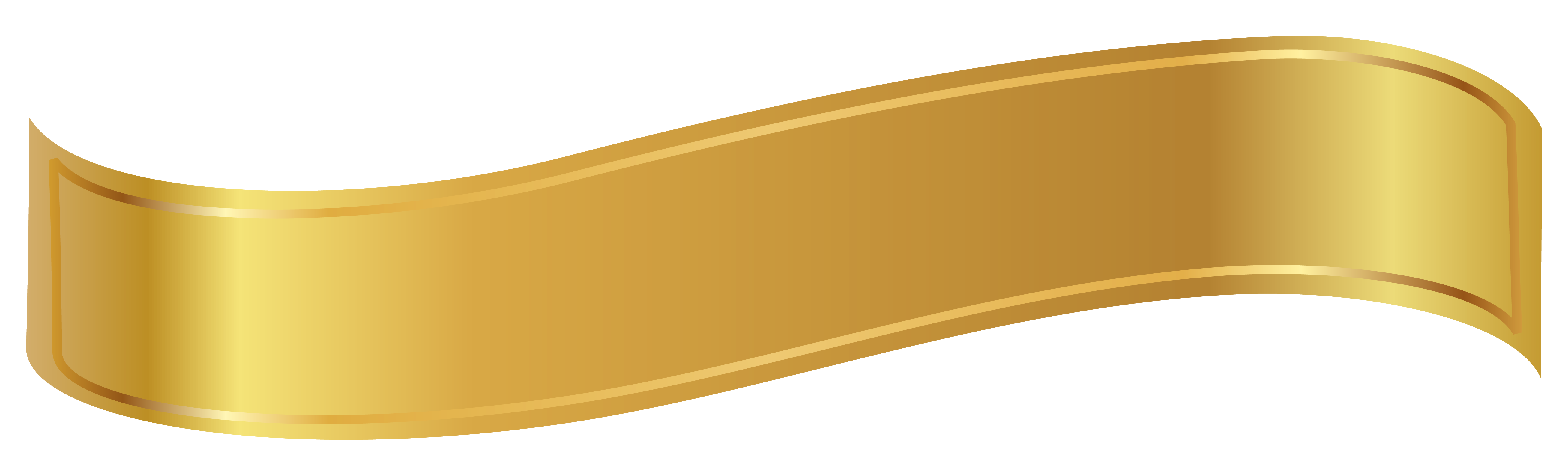 Golden Ribbon Transparent PNG Image