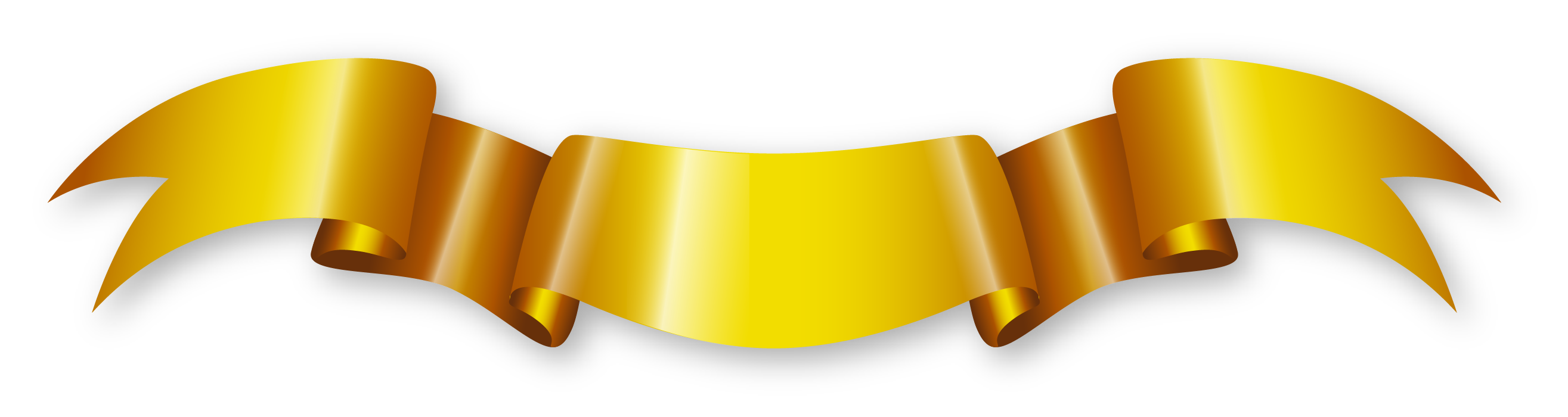 Golden Ribbon Transparent PNG Image