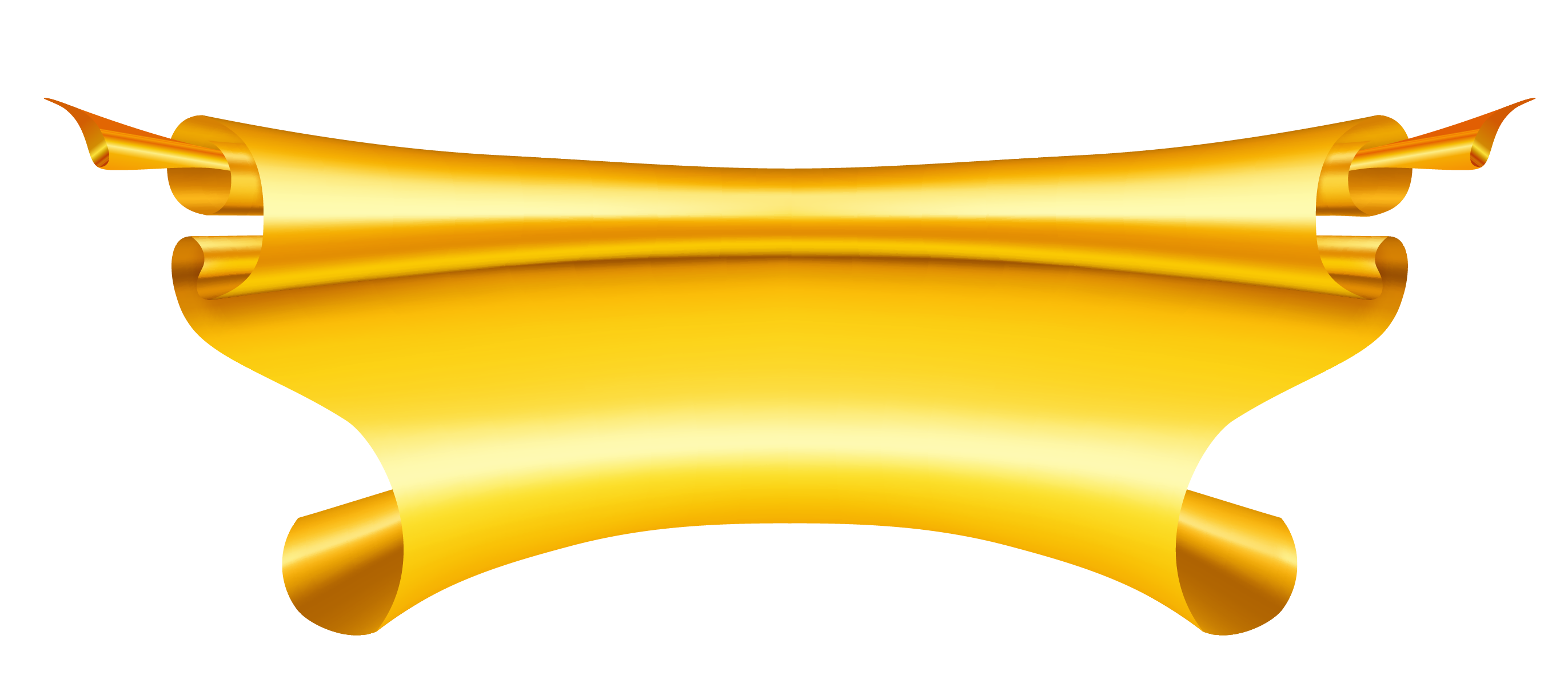 Golden Ribbon Transparent PNG Image