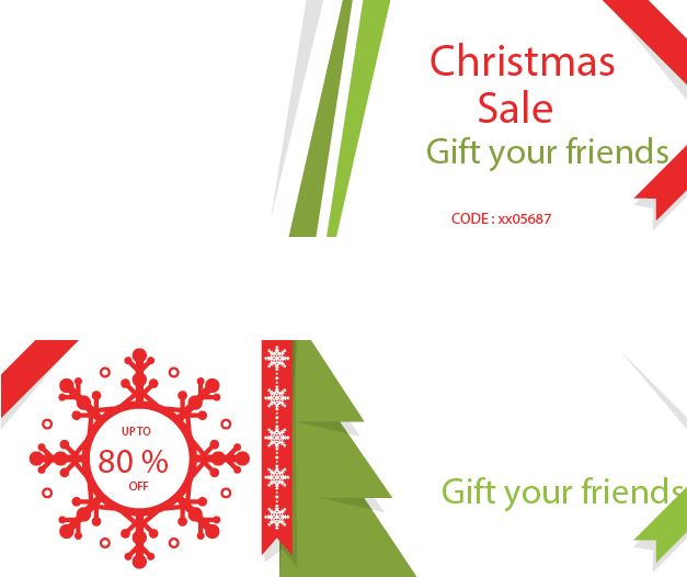 Discount Banner Christmas Card Snow Transparent PNG Image