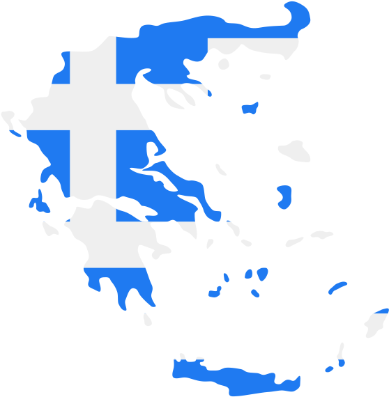 Blue Map Greece Transparent PNG Image