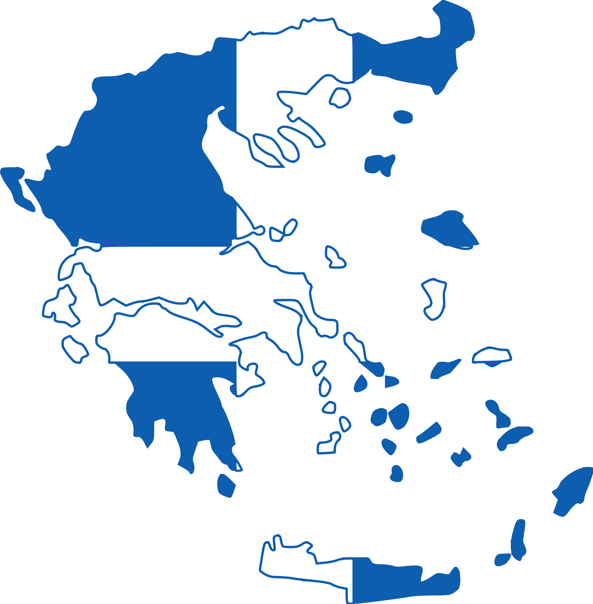 Blue Map Greece Transparent PNG Image