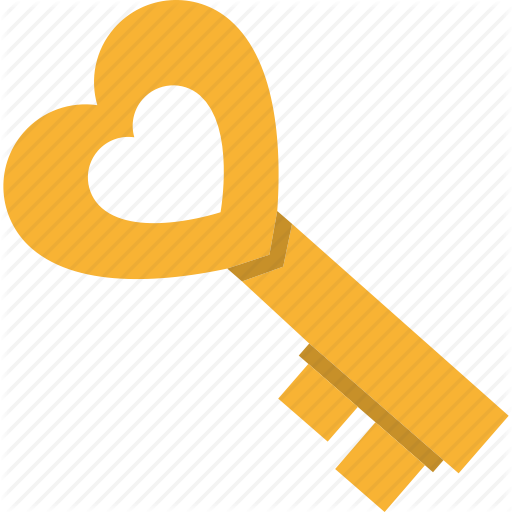 Heart Key Transparent PNG Image