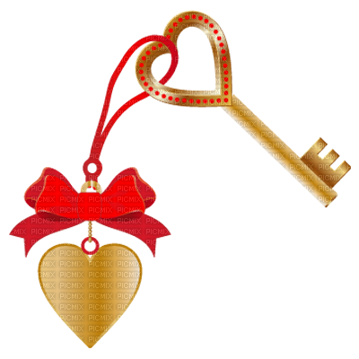 Heart Key Transparent PNG Image