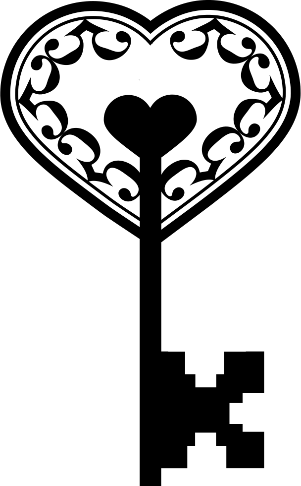 Heart Key Transparent PNG Image