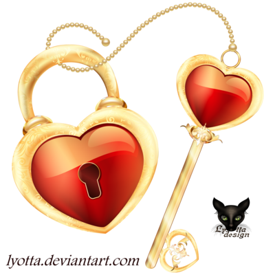 Heart Key Transparent PNG Image