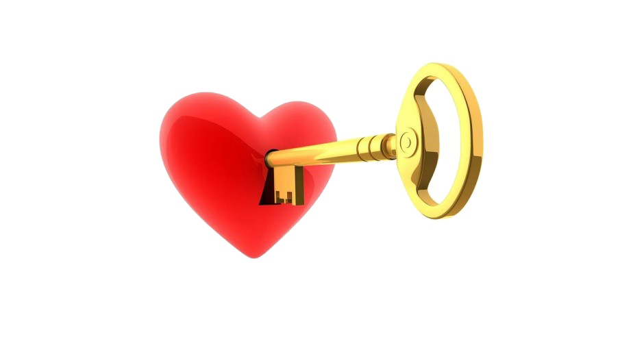 Heart Key Transparent PNG Image