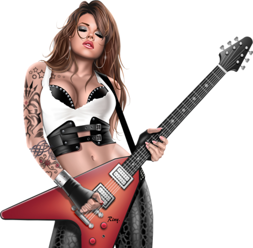 Guitar Acoustic Girl Transparent PNG Image