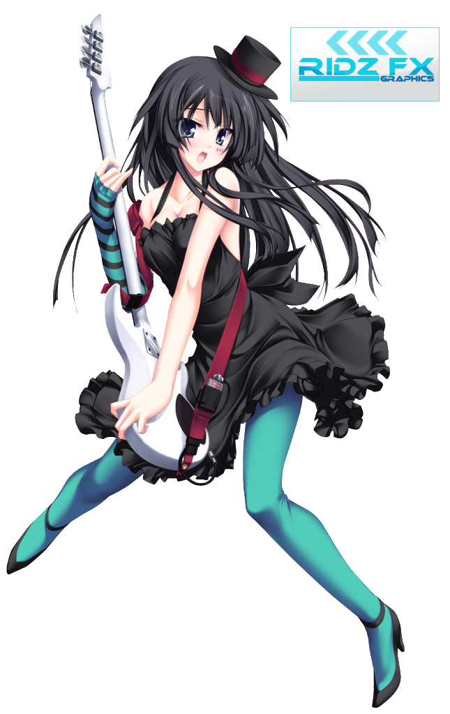 Guitar Girl Anime Transparent PNG Image