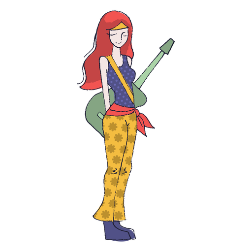 Guitar Girl Transparent PNG Image