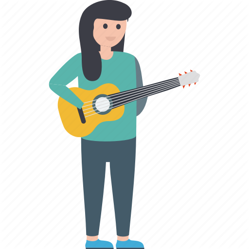 Guitar Girl Transparent PNG Image