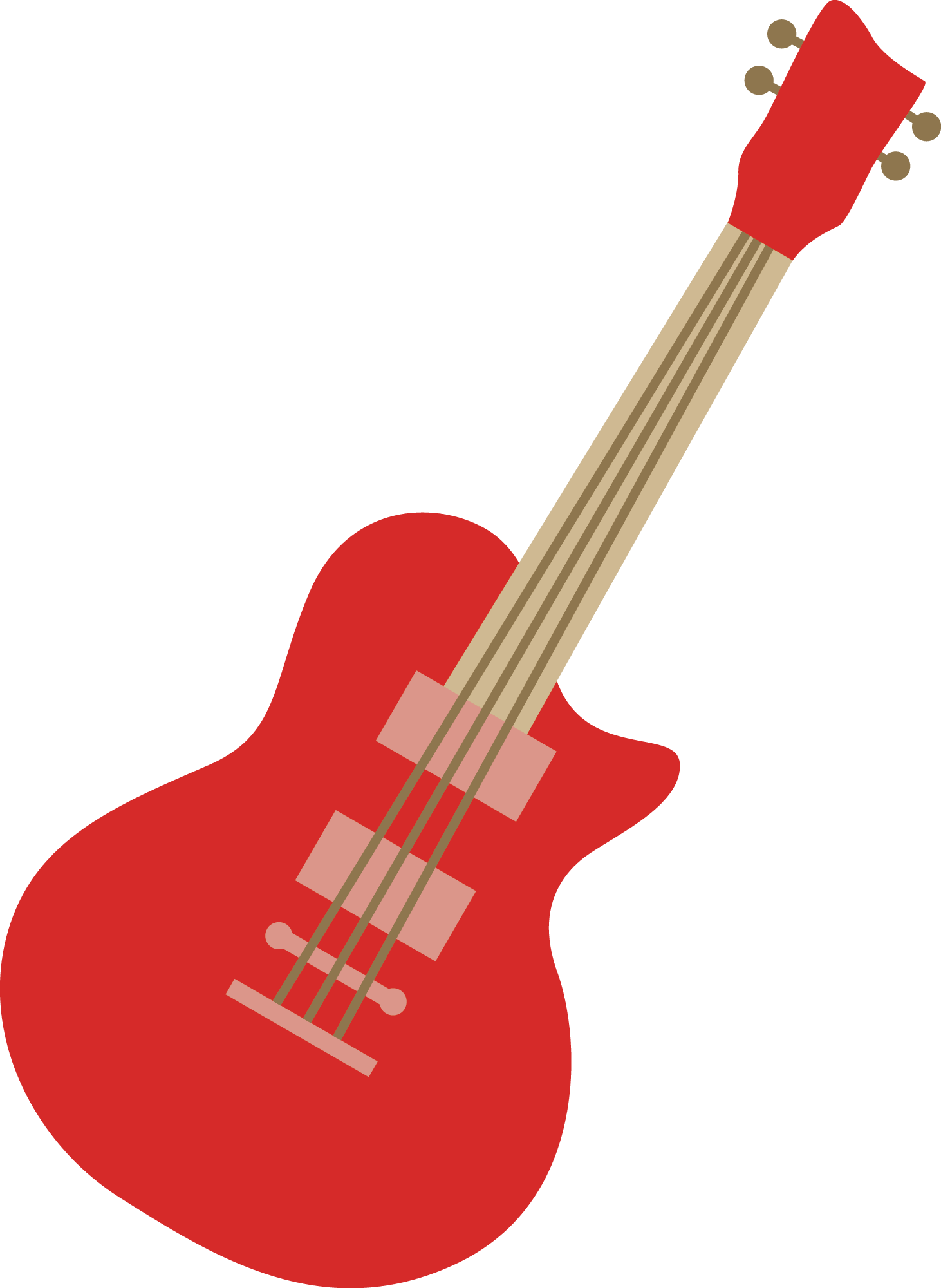 Guitar Vector Red Transparent PNG Image