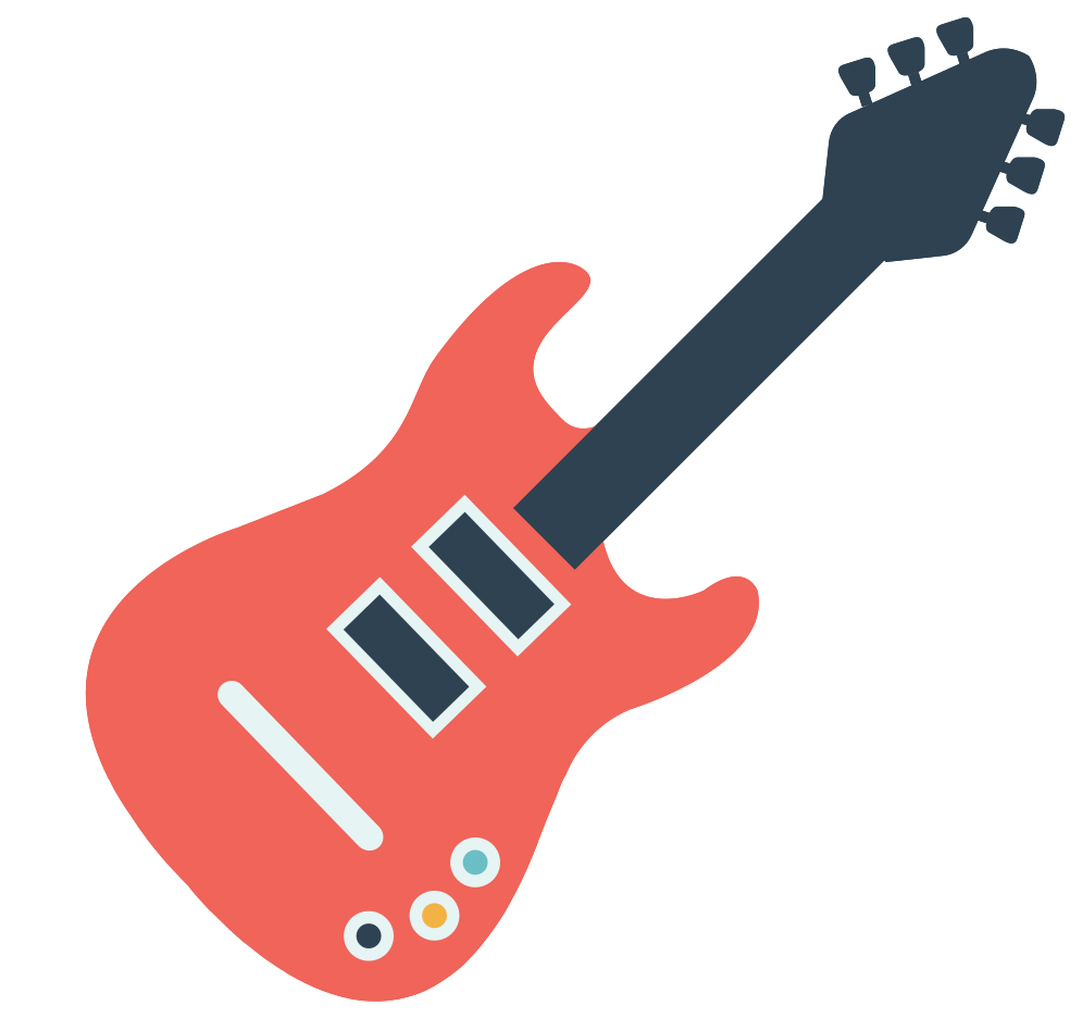 Guitar Vector Red Transparent PNG Image