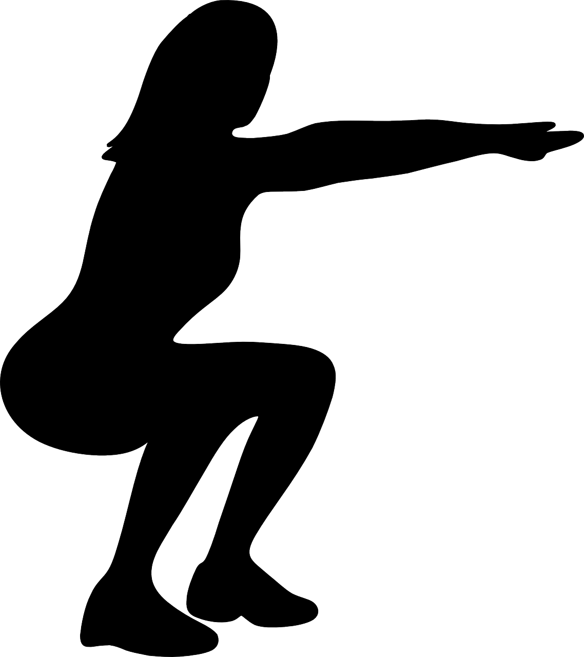 Squat Silhouette Transparent PNG Image