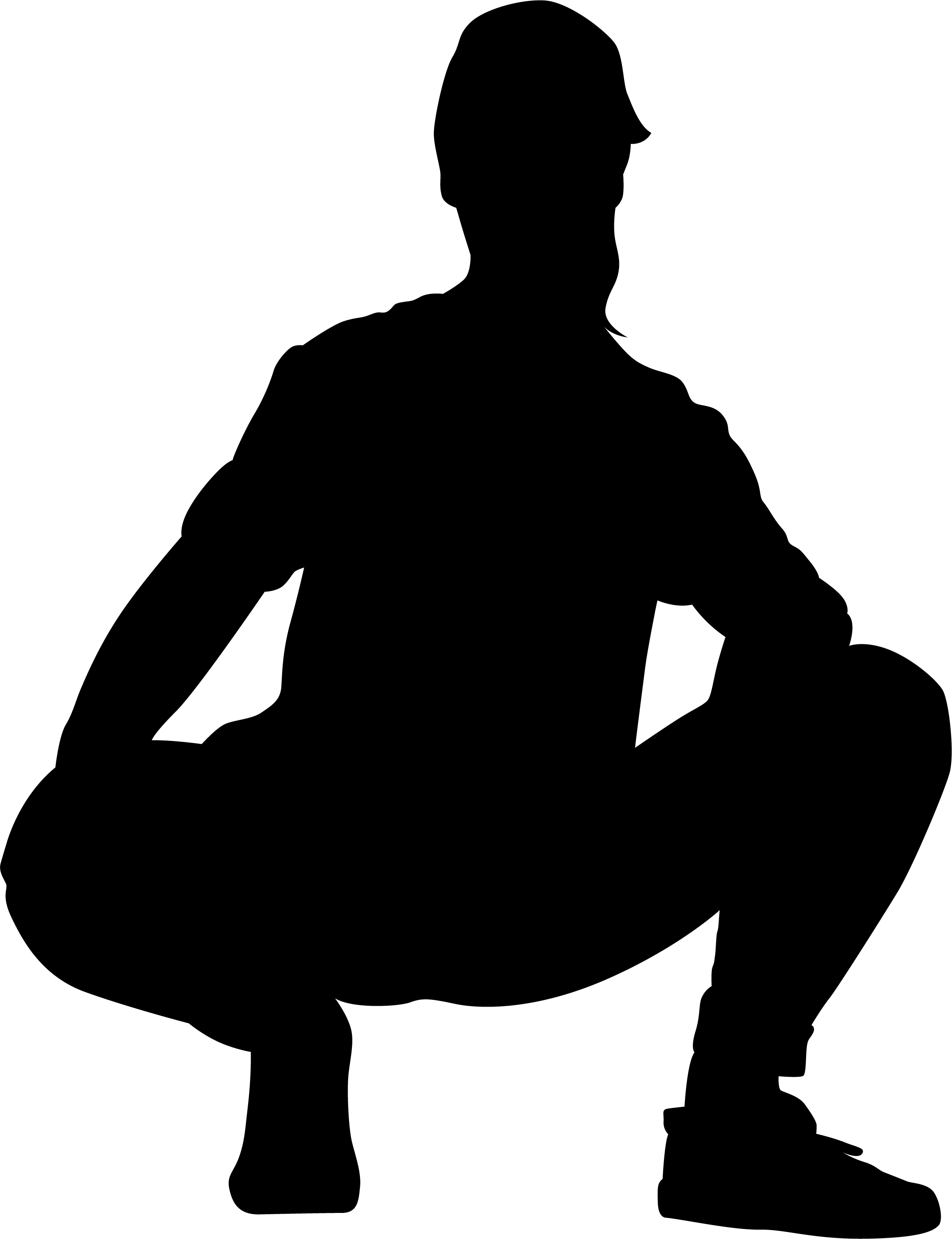 Squat Silhouette Transparent PNG Image