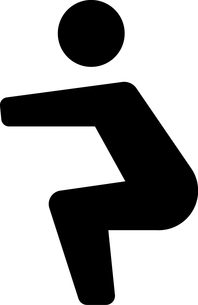 Squat Silhouette Transparent PNG Image