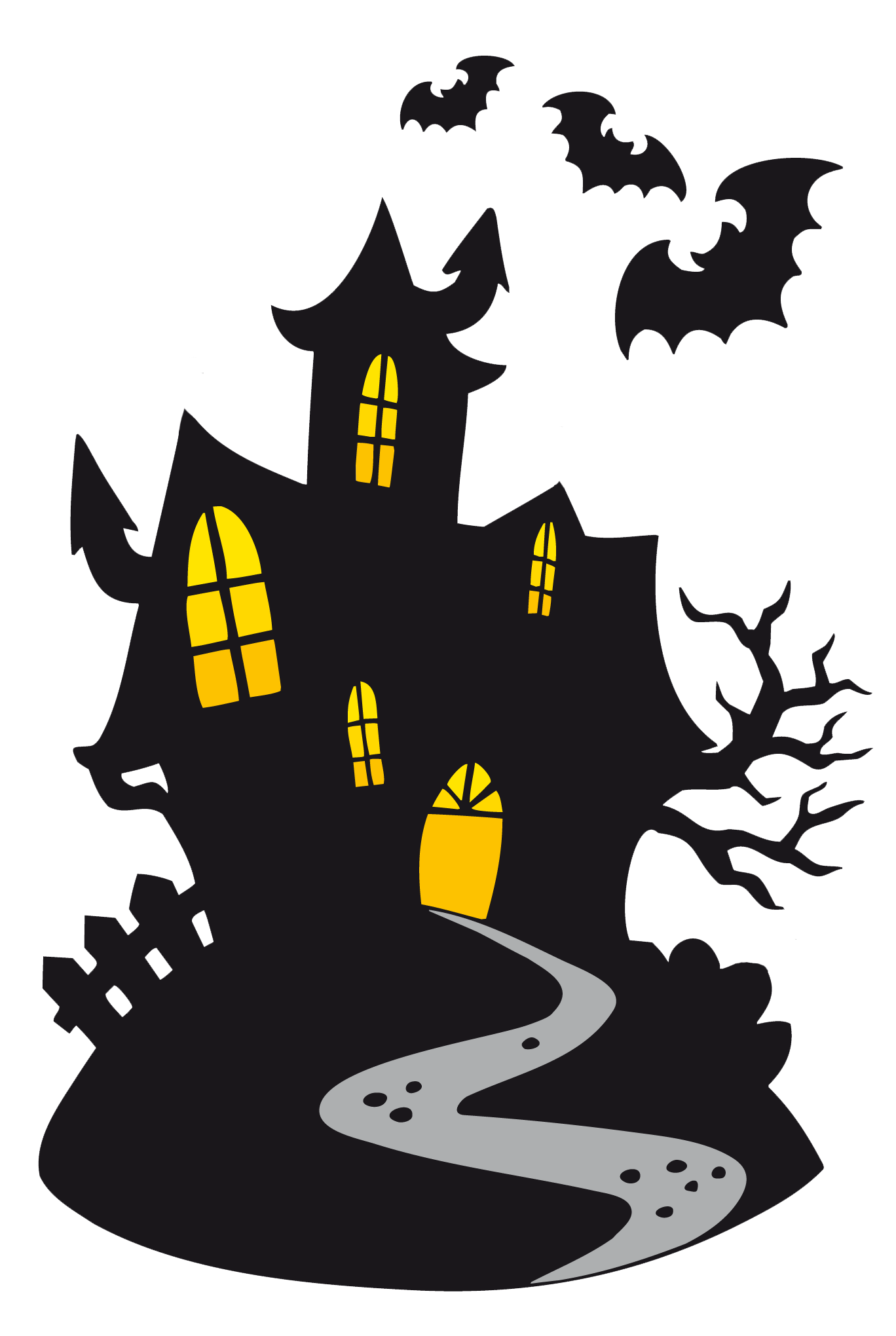 Ghost Haunted Castle Halloween Cartoon Transparent PNG Image