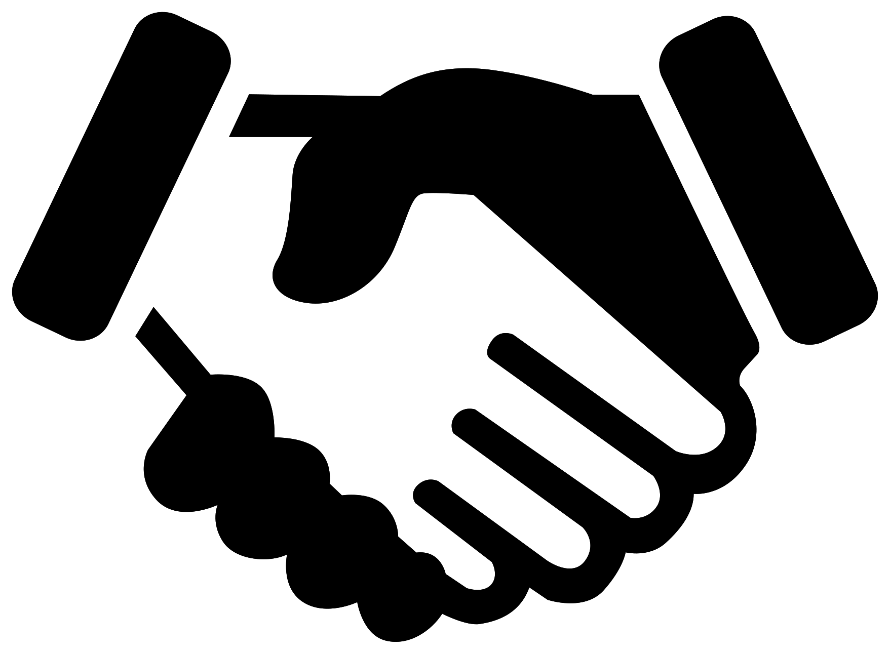 Shake Silhouette Hand Transparent PNG Image