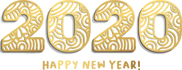 New Year 2020 Font Text Number For Happy Holiday Transparent PNG Image