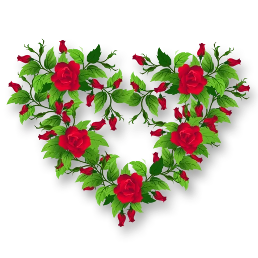 Rose Heart Transparent PNG Image