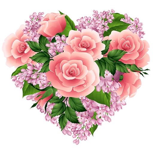 Rose Heart Transparent PNG Image
