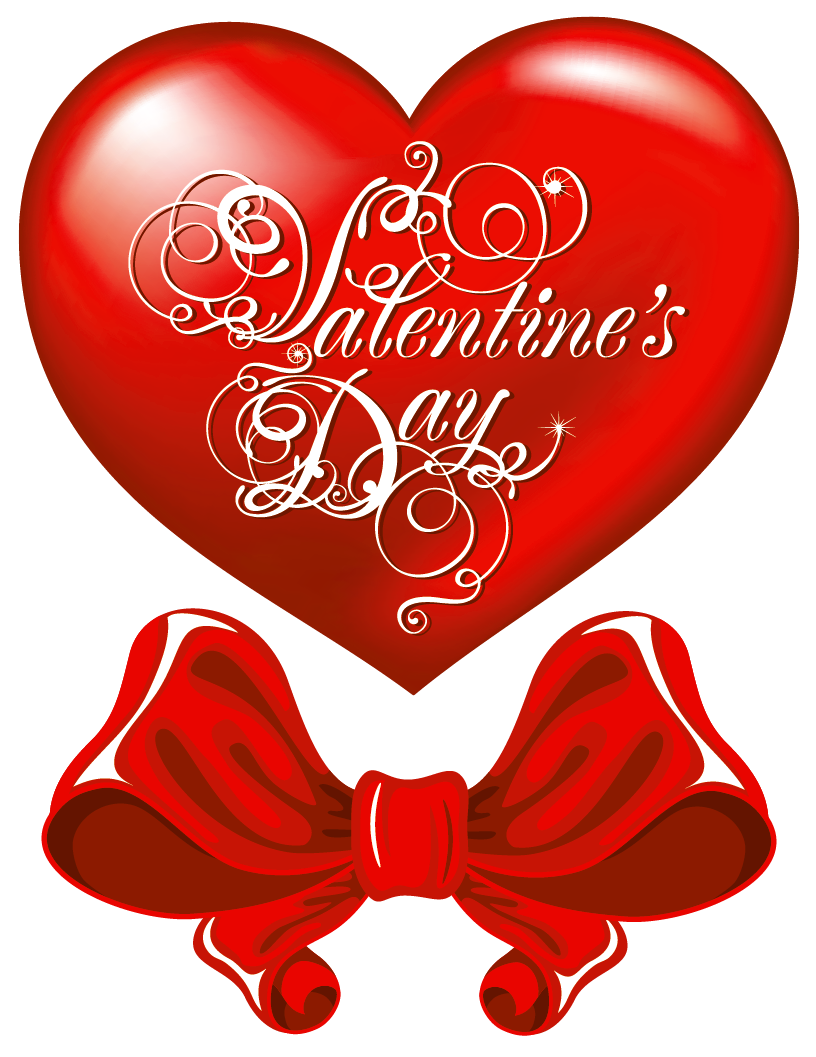 Heart Valentines Day Bow Transparent PNG Image