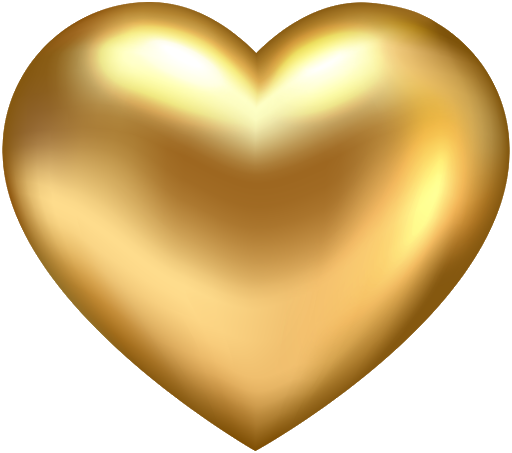 Heart Abstract Gold Transparent PNG Image