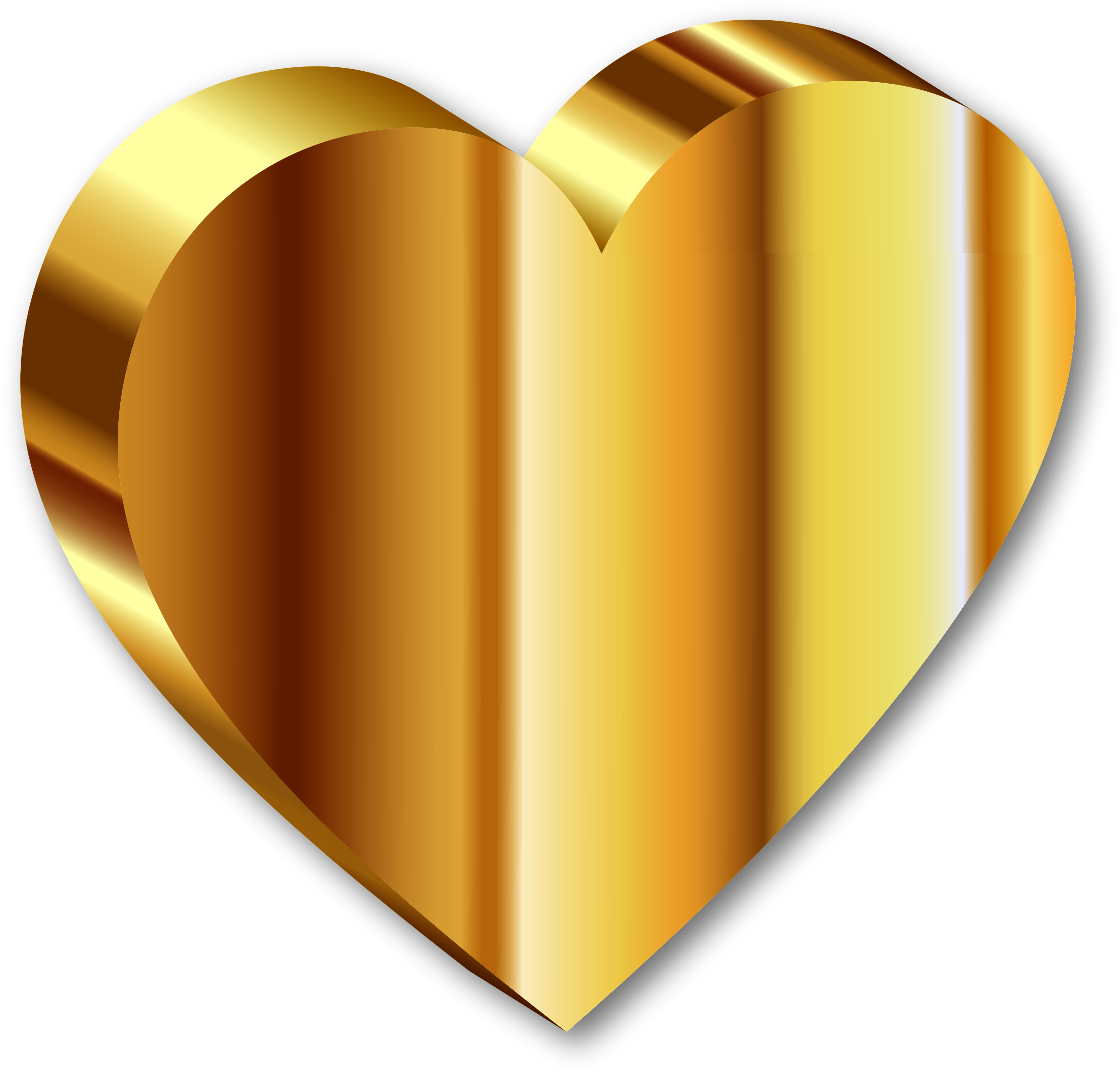 Heart Abstract Gold Transparent PNG Image