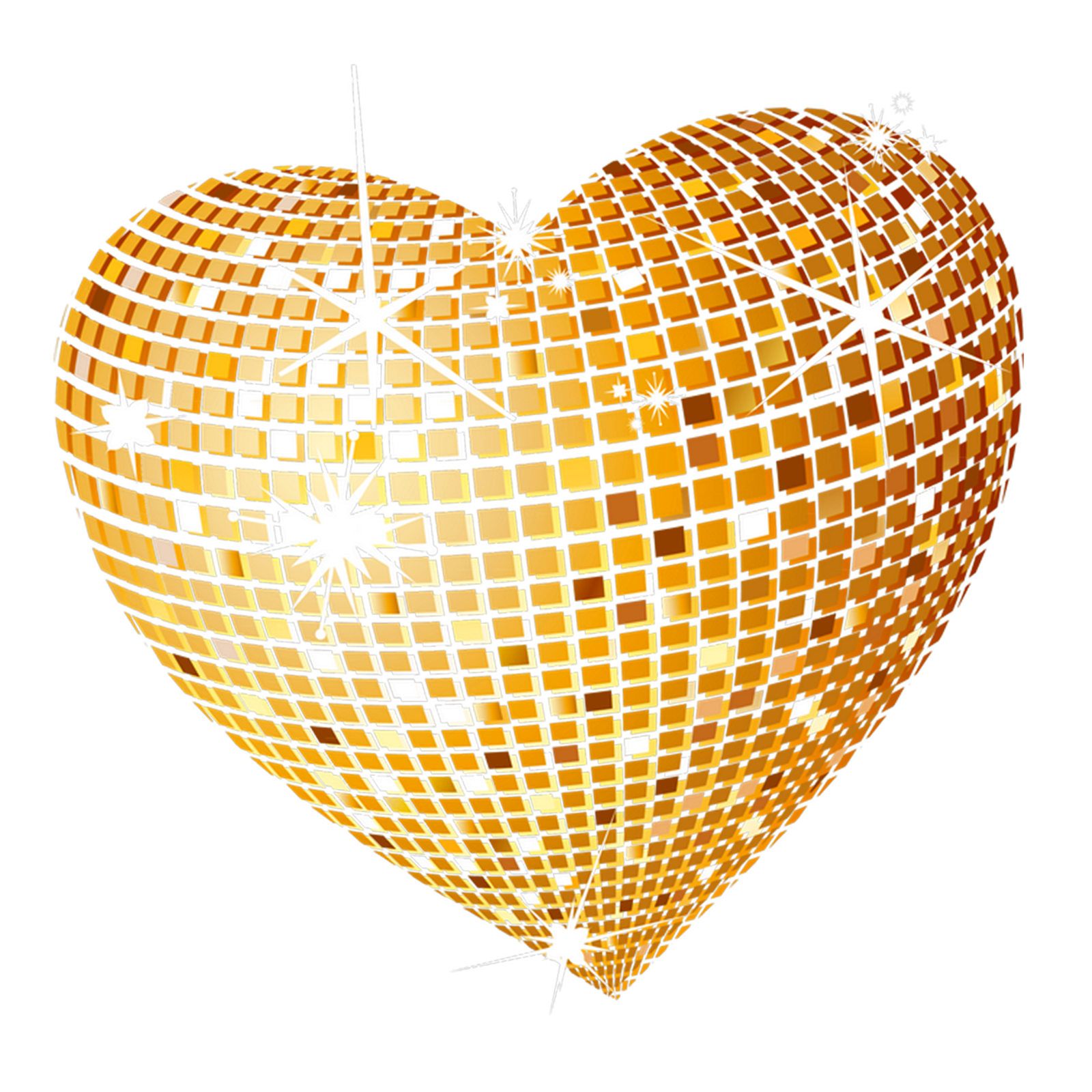 Heart Glitter Gold Transparent PNG Image