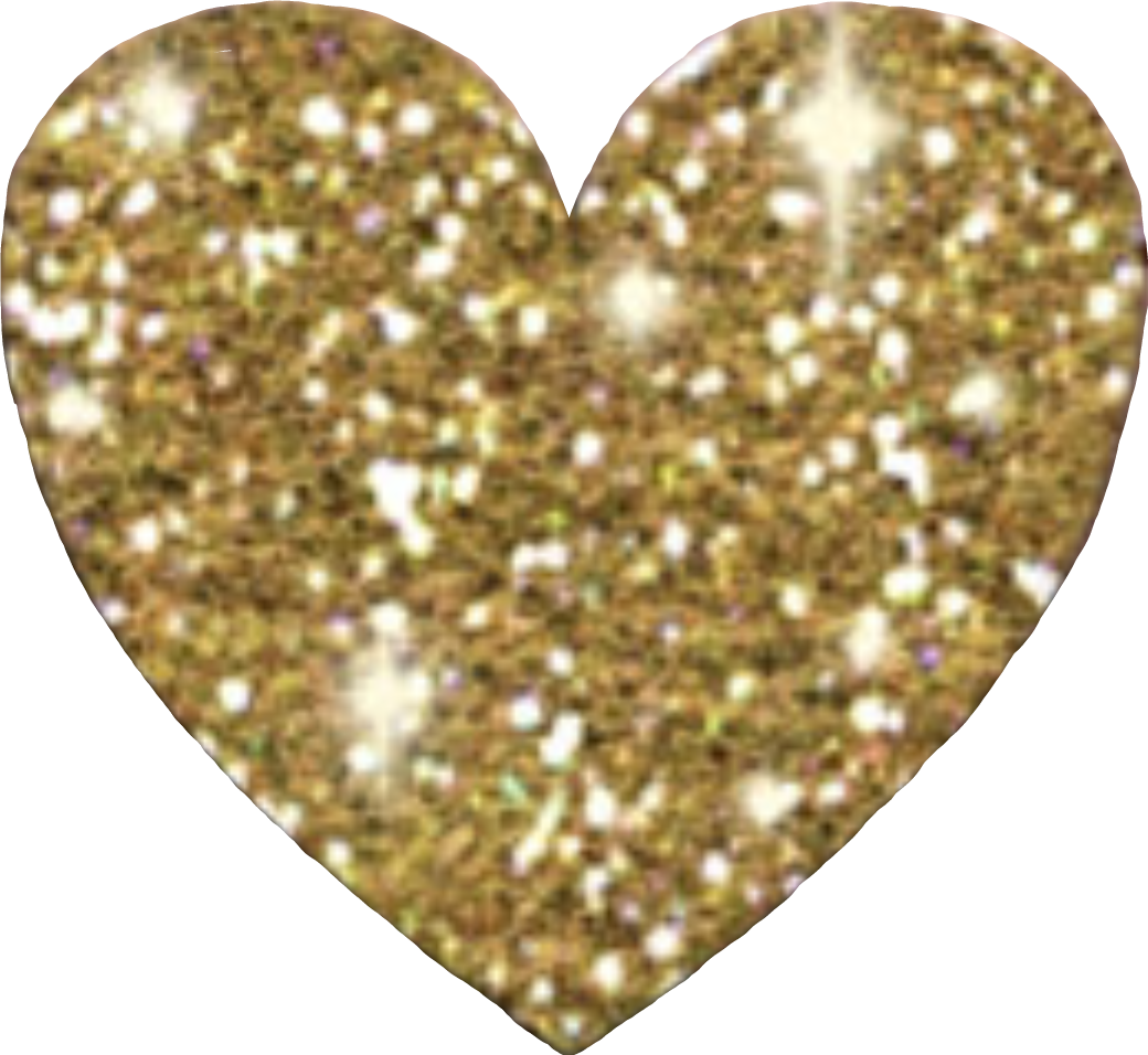 Heart Glitter Gold Transparent PNG Image
