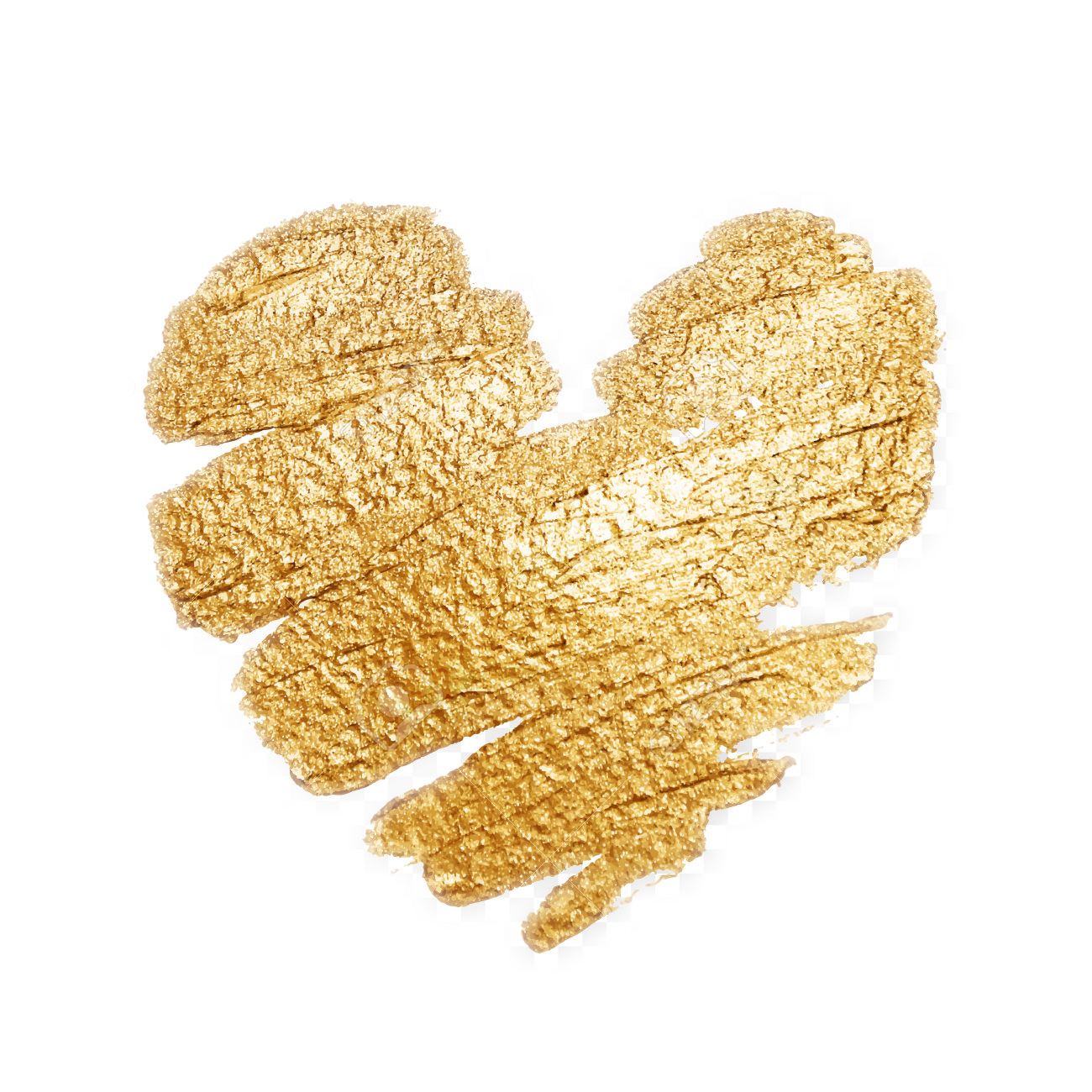 Heart Glitter Gold Transparent PNG Image