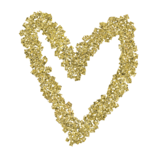 Heart Glitter Gold Transparent PNG Image