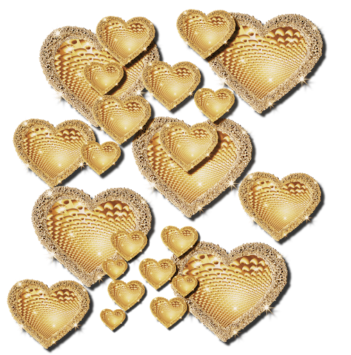 Heart Glitter Gold Transparent PNG Image