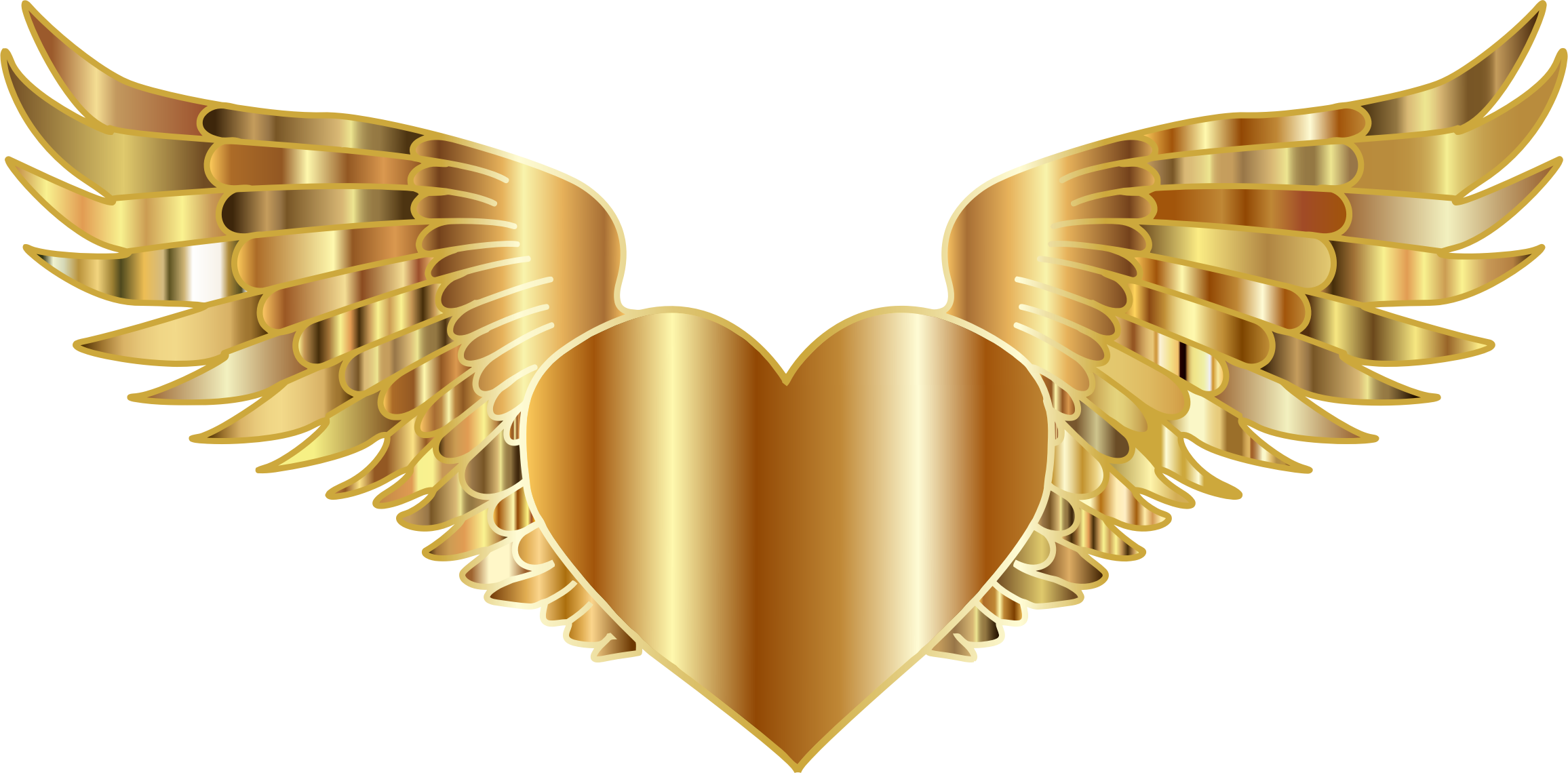 Heart Shiny Gold Transparent PNG Image