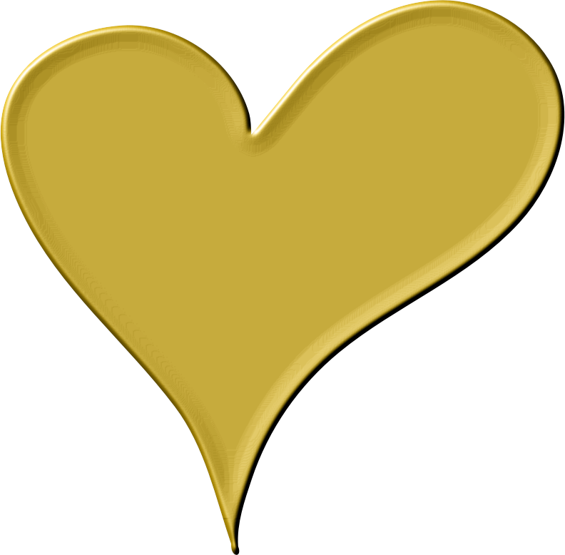 Heart Vector Gold Transparent PNG Image