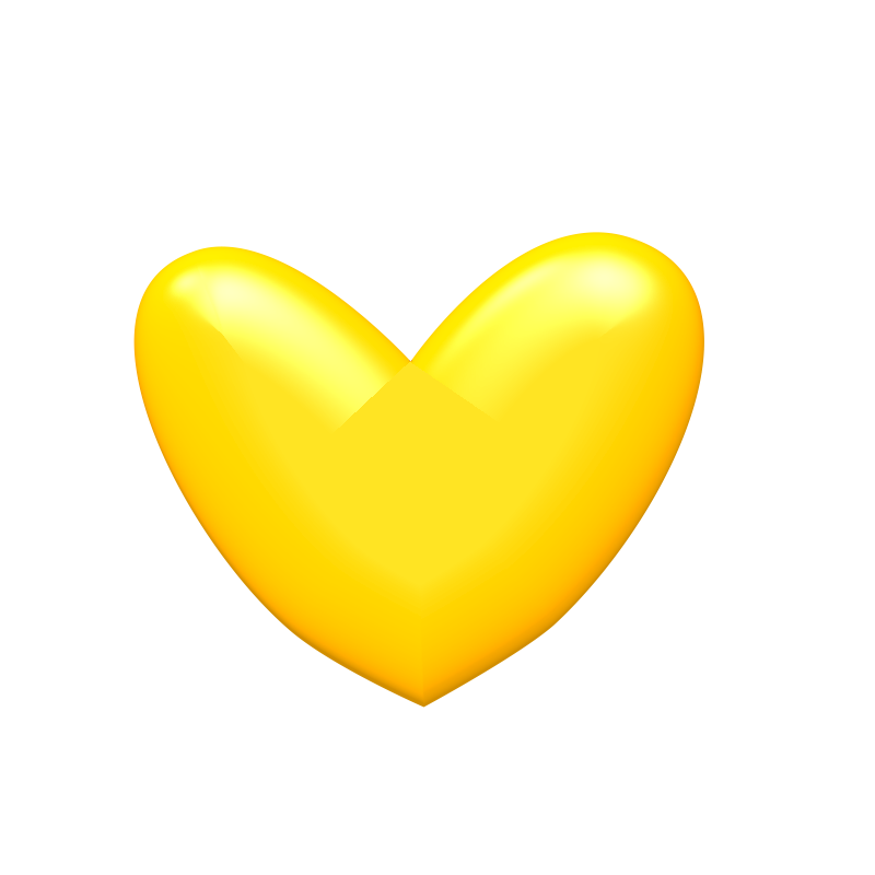 Yellow Heart Transparent PNG Image