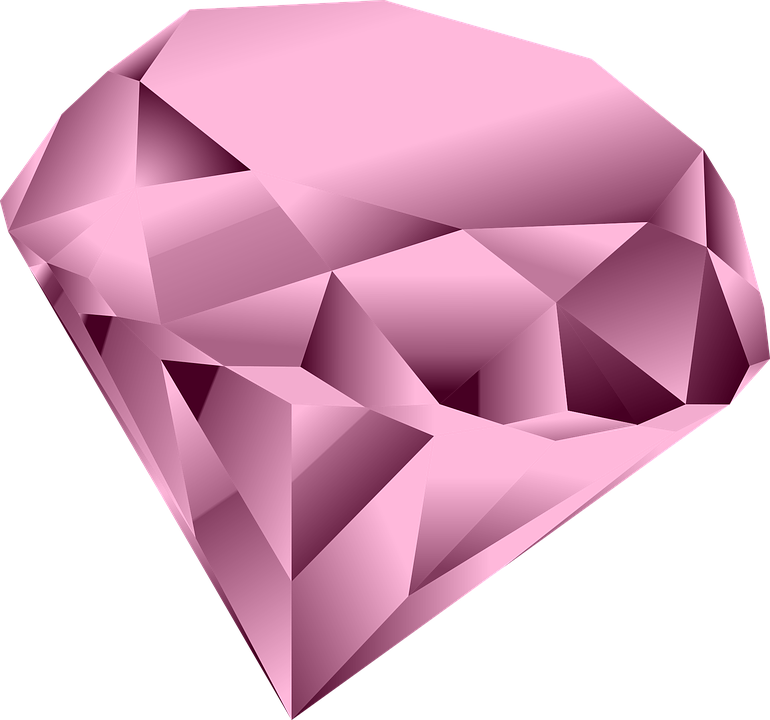 Pink Diamond Heart Transparent PNG Image
