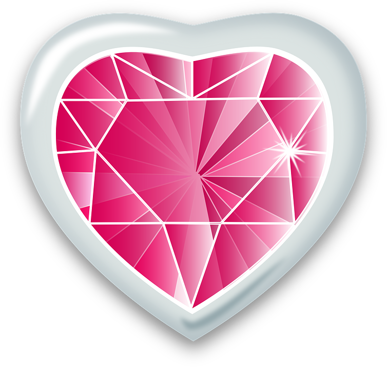 Pink Diamond Heart Transparent PNG Image