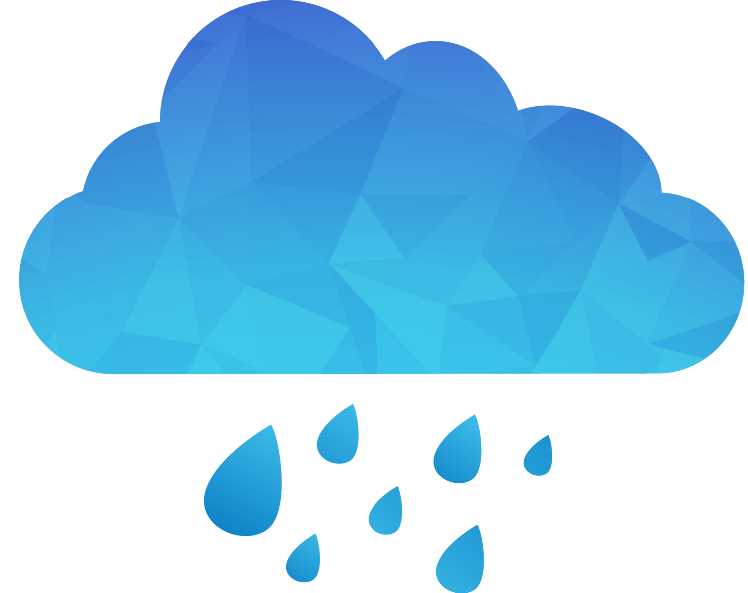 Blue Heart Drop Cloud Rain File Transparent PNG Image