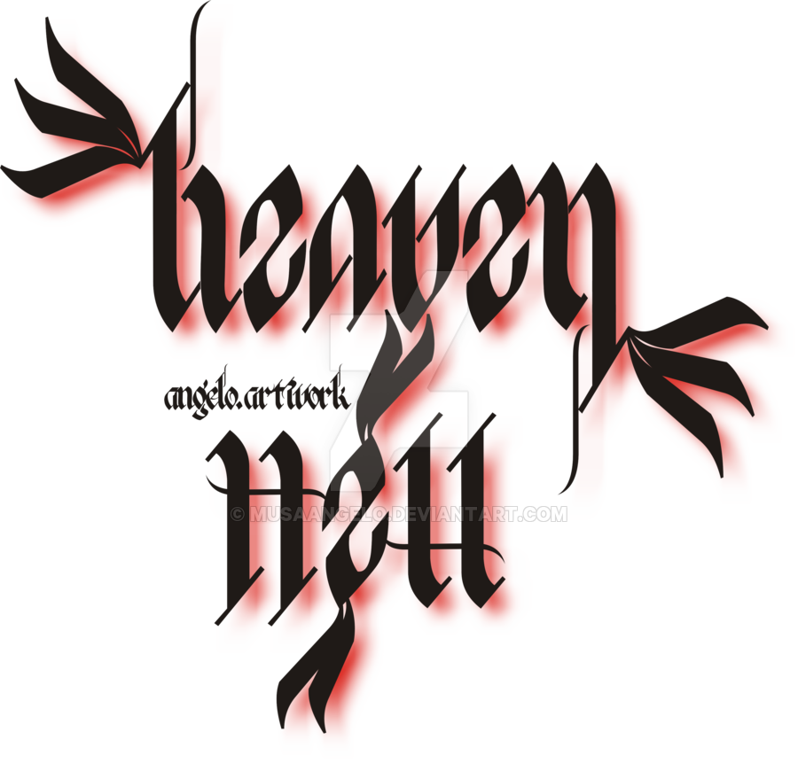 Hell Heaven Ambigram Logo Transparent PNG Image