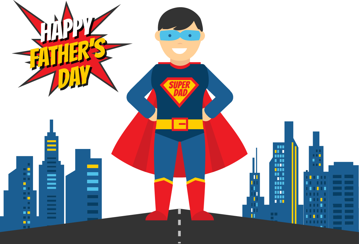 Superhero Father Day Illustration Superman Transparent PNG Image