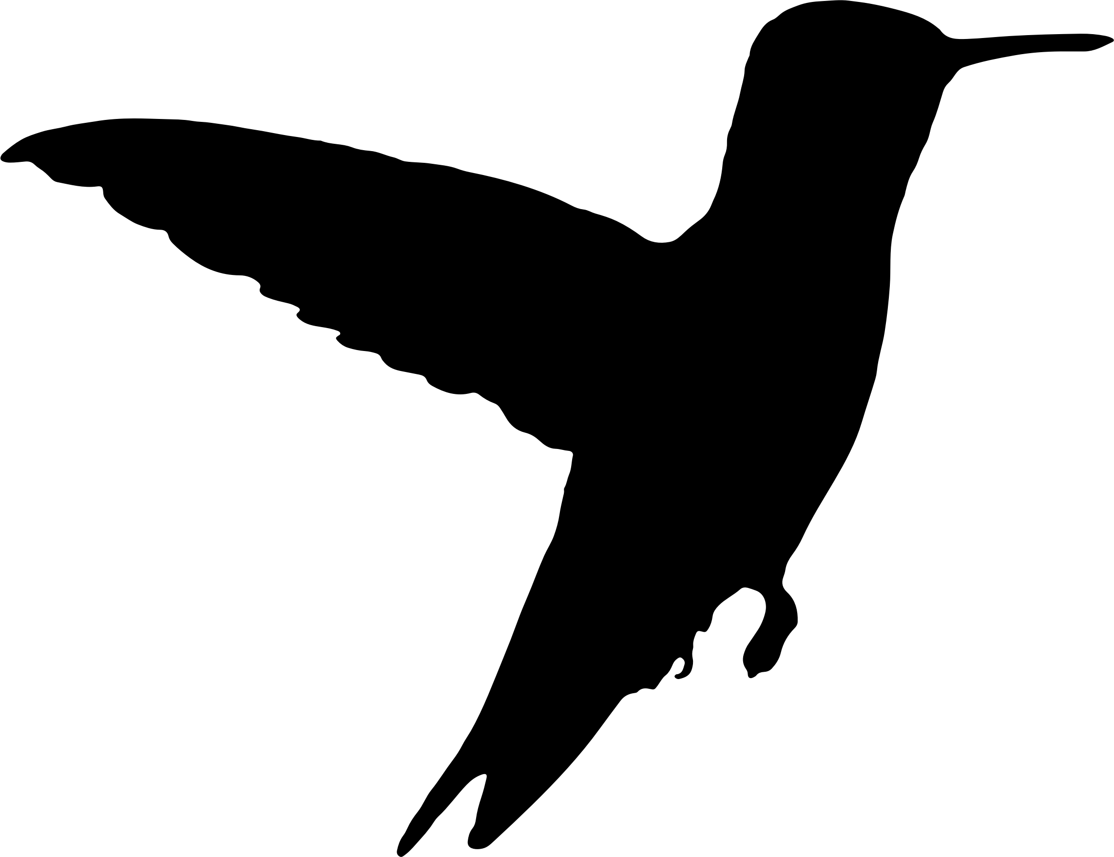 Flying Silhouette Hummingbird Transparent PNG Image