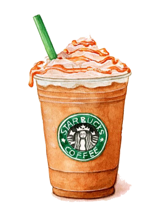 Watercolor Painting Starbucks Ice Cream Transparent PNG Image