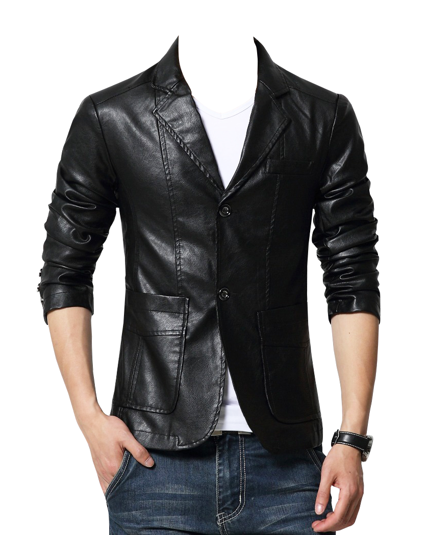 Leather Jacket Black Transparent PNG Image