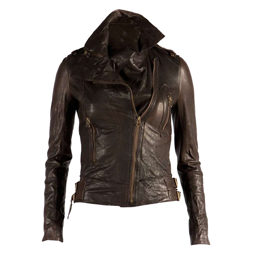 Leather Brown Jacket Transparent PNG Image