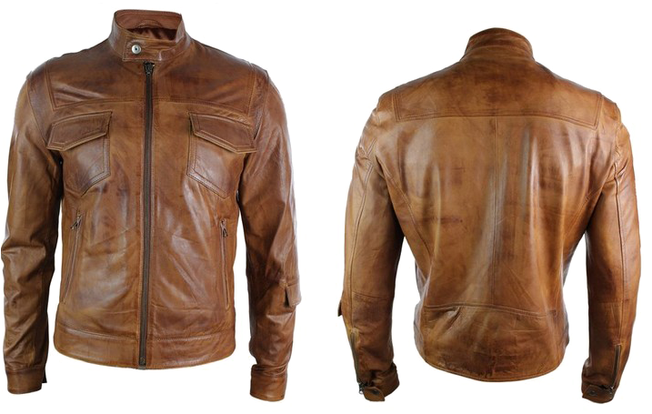 Leather Brown Jacket Transparent PNG Image
