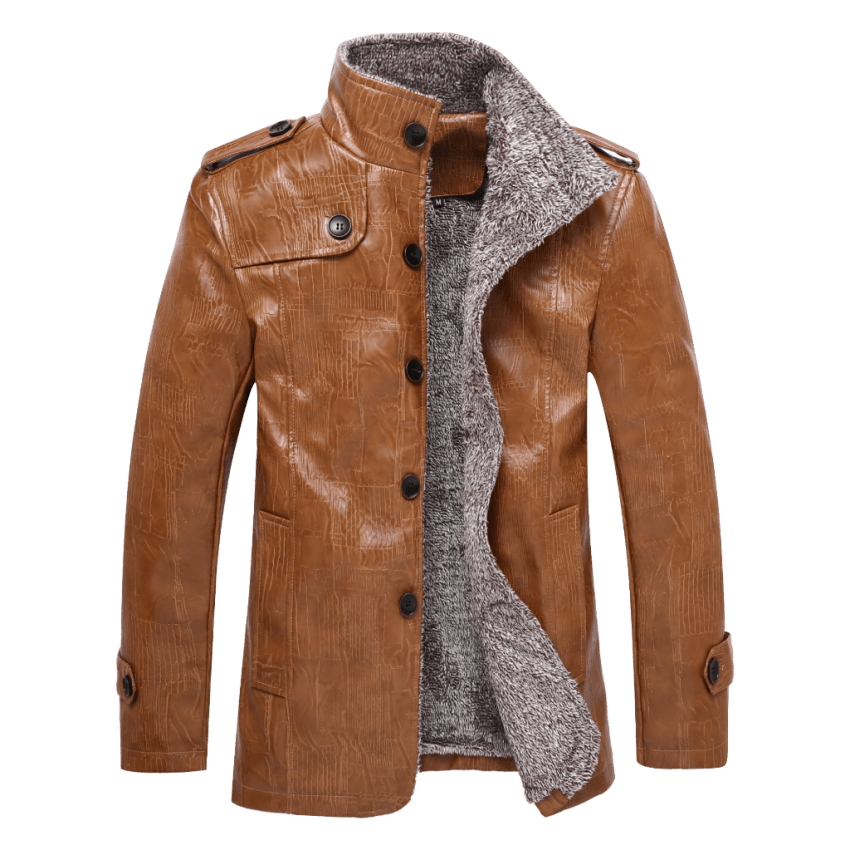 Leather Brown Jacket Transparent PNG Image